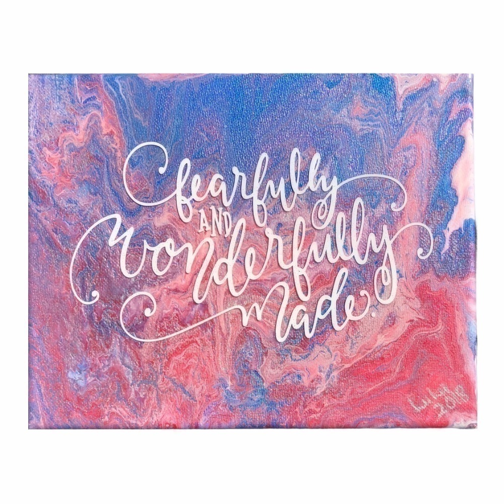 𝅺CUSTOM “Fearfully and Wonderfully Made” 8”x 10” Inspirational Resin Wall Art